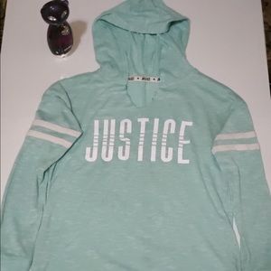 Justice Turquoise shirt